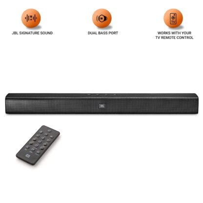 JBL Bar Studio Wireless Soundbar  with Surround Sound & Built-in Dual Bass Port (30W, Black)