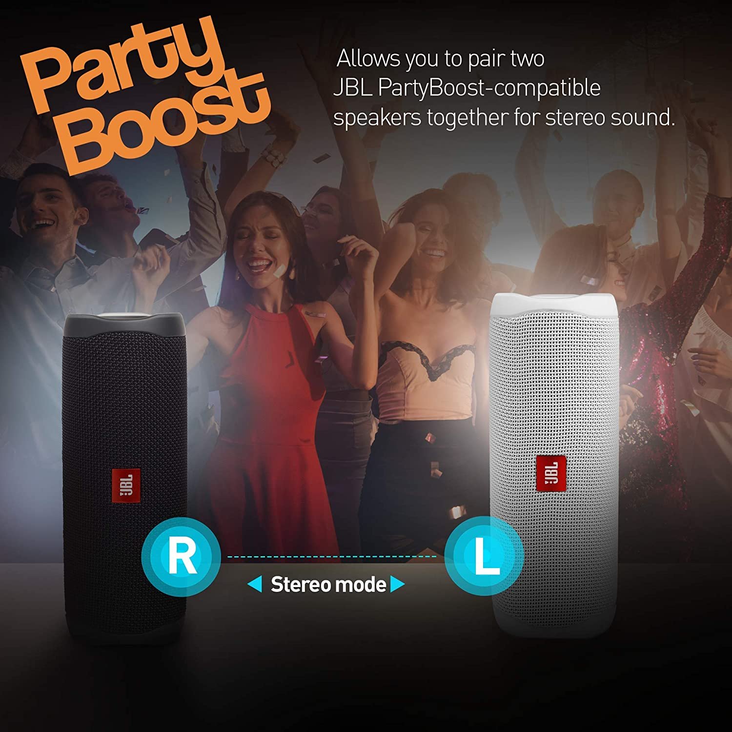 JBL Flip 5 20 W IPX7 Waterproof Bluetooth Speaker with PartyBoost ( Black)