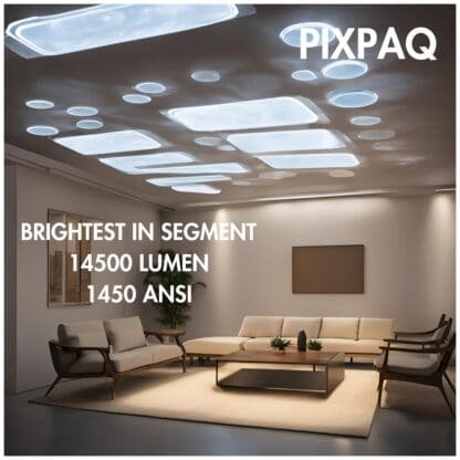 9 scaled PIXPAQ OG Pro (JAPAN), Extreme Bright 1400 ANSI Lumen, 14500 Lumens, Native 1080P Fully Automatic, Android TV Projector for Home, 300